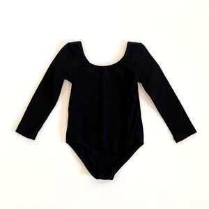 Girls’ Long Sleeve Black Leotard